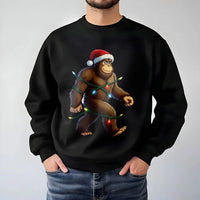 Sasquatch Christmas Lights Sweatshirt, Bigfoot Christmas Sweatshirt, Humorous Bigfoot Christmas Crewneck, Retro Yeti Xmas Sweater, Holiday Present