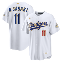 Los Angeles Dodgers Roki Sasaki White 2026 Gold Collection Stadium Jersey