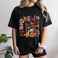 Tis the Season Food Shirt, Mexican Christmas T-Shirt, Mexican Christmas Food Graphic Tee, Hispanic Christmas Shirt, Latinx Heritage Xmas Tee