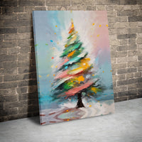 Colorful Xmas Tree Print, Abstract Christmas Tree Wall Art Digital Download, Modern Holiday Poster, Printable Festive Canvas Decor