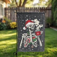 Santa Hat Gothic Xmas Yard Flag, Christmas Skeleton Garden Flag, Double Sided Holiday Outdoor Flag, Spooky Creepmas Garden Decor