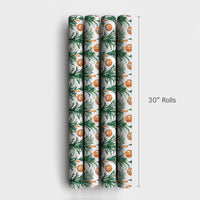 Watercolor Pine Tree Gift Wrap, Basketball Christmas Wrapping Paper, Sports Holiday Present Paper, Basketball Fan Christmas Gift Wrap