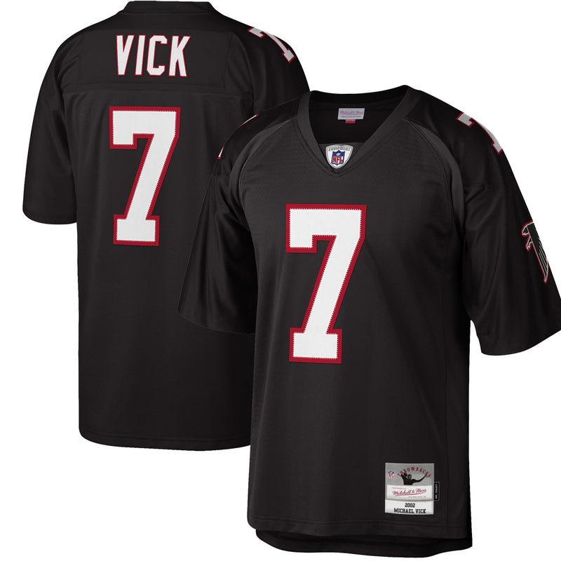 Atlanta Falcons Michael Vick Black Big & Tall 2002 Retired Player Replica Jersey