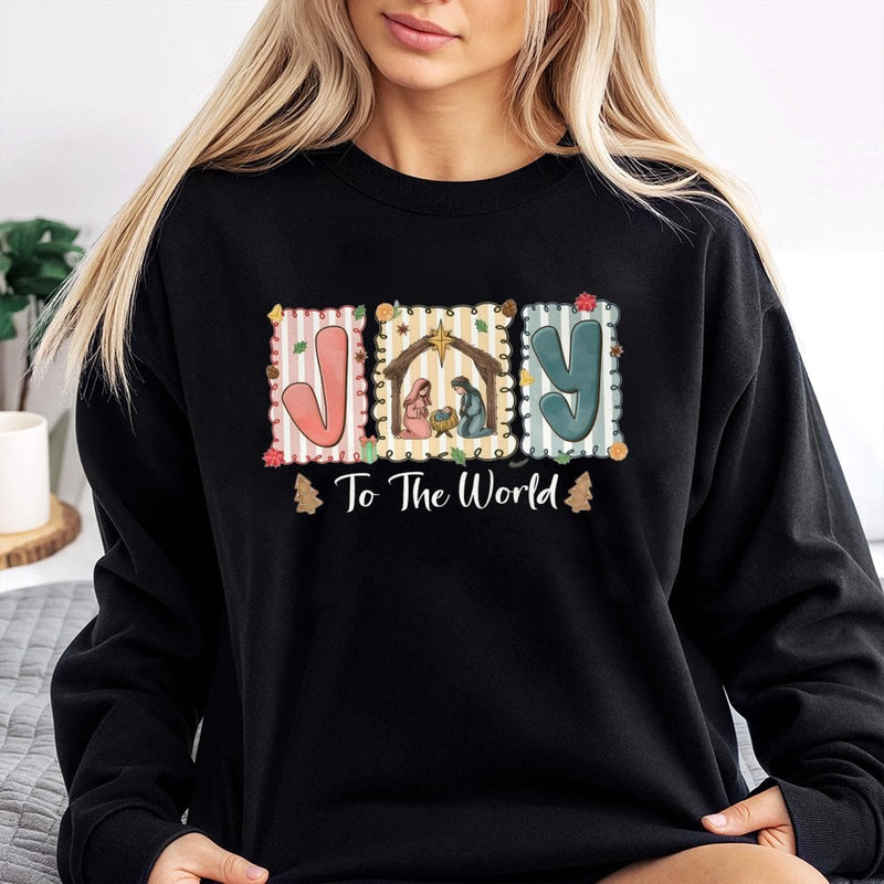 Christian Nativity Scene Crewneck, Joy to the World Sweatshirt, Religious Christmas Pullover, Faith Holiday Sweatshirt, Faith Present for Her