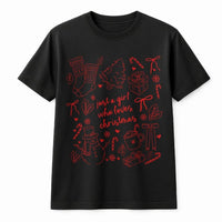 Coquette Christmas Tee, Just a Girl Who Loves Christmas T-Shirt, Adorable Girly Holiday Graphic Shirt, Christmas Aesthetic Present for Her