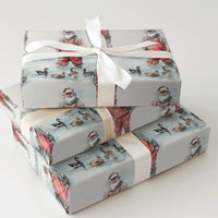 Duck Hunter Christmas Gift Wrap, Hunting Santa Wrapping Paper, Watercolor Outdoorsman Fishing Wrapping Paper, Holiday Gift Wrap Roll