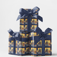 Winter Snow Scene Gift Wrap, Golden Retriever Christmas Wrapping Paper, Holiday Dog Wrapping Paper, Festive Pet Lover Gift Wrap Roll