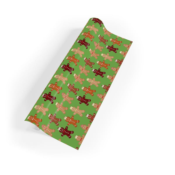 Crown Cookie Gift Wrap, Gingerbread Man Wrapping Paper, Christmas Gingerbread Wrapping Paper, Holiday Present Paper, Xmas Pre