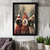 Labrador Winter Canvas Print, Christmas Dog Canvas Wall Art, Holiday Dog Sweater Canvas, Festive Pet Lover Wall Art, Xmas Dog Home Decor