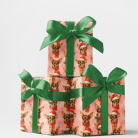 Adorable Holiday Dog Gift Wrap, Chihuahua Christmas Wrapping Paper, Festive Chihuahua Wrapping Paper, Dog Lover Xmas Present Paper Roll