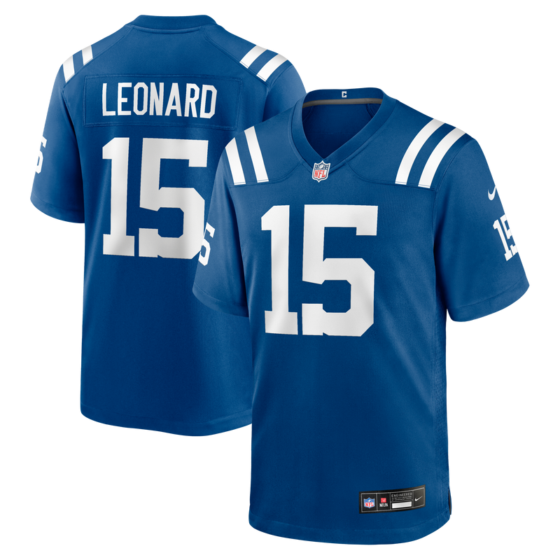 Indianapolis Colts Riley Leonard Royal Team Game Jersey