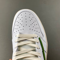Low Top Sneakers, White Green Colorway, Reverse Hook Design, Lace Up Design, Casual Gift for Sneaker Fans