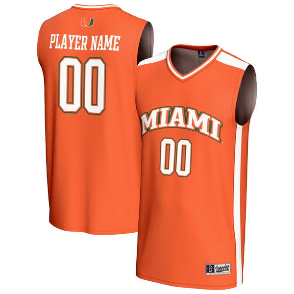 Miami Hurricanes Lightweight Collegiate Basketball NIL Pick-A-Player Fashion Jersey - Orange