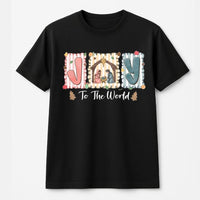 Christian Nativity Christmas Graphic Tee, Joy to the World T-Shirt, Religious Faith Holiday Shirt, Holy Nativity Scene Tee, Christmas Present