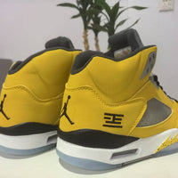 High Top Sneakers, Yellow Black Colorway, Lace Up Design, Casual Gift for Sneaker Fans