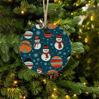 Festive Holiday Ornament, Snowman Christmas Ceramic Ornament, Personalized Christmas Tree Ornament, Glossy Keepsake Ornament Present