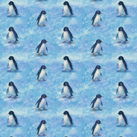 Snowfall Holiday Gift Wrap Roll, Winter Penguin Gift Wrapping Paper, Adorable Christmas Animal Wrapping Paper, Holiday Present Wrap