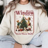 Retro Holiday Quote Crewneck, Humorous Deck the Halls Sweatshirt, Humorous Christmas Pullover, Vintage Xmas Sweatshirt, Present for Holiday Lovers