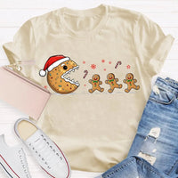Adorable Snowflake Christmas Tee, Christmas Biscuit Santa Hat Shirt, Holiday Biscuit T-Shirt, Winter Cookie Shirt, Christmas Present for Women