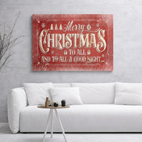 Rustic Red Holiday Canvas Print, Merry Christmas Canvas Wall Art, Christmas Quotes Canvas Decor, Festive Xmas Wall Art