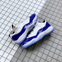 Low Top Sneakers, Blue White Colorway, Lace Up Design, Casual Gift for Sneaker Fans