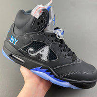 Low Top Sneakers, Blue Black Colorway, Leather Footwear, Lace Up Design, Casual Gift for Sneaker Fans
