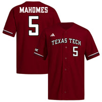 Patrick Mahomes Red Texas Tech Red Raiders Replica Baseball Jersey