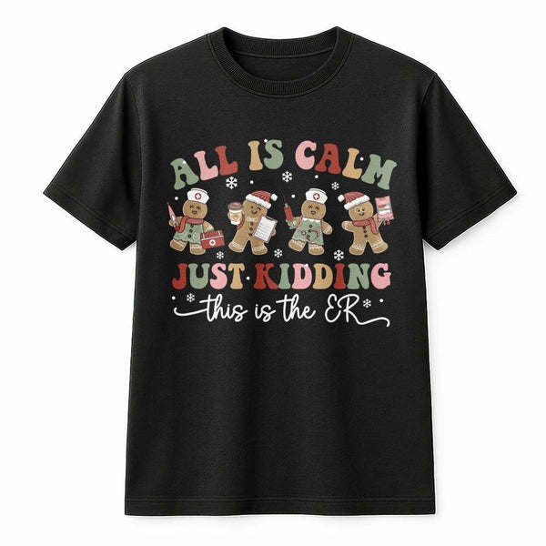 Humorous Gingerbread Medical Shirt, ER Nurse Christmas Shirt, Emergency Room Holiday Graphic Shirt, Hospital Staff Tee, Xmas 