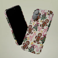 iPhone Holiday Cookie Pattern Case, Christmas Gingerbread Phone Case, Festive Winter Season Cover, Adorable Xmas Phone Case Present