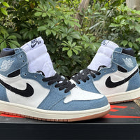 High Top Sneakers, White Blue Black Colorway, Lace Up Design, Casual Gift for Sneaker Fans