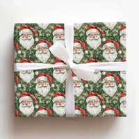 Camouflage Santa Claus Gift Wrap, Watercolor Camo Santa Wrapping Paper, Hunter Christmas Wrapping Paper, Military Holiday Wrapping Paper