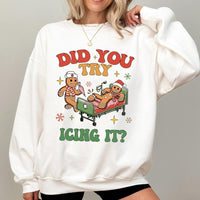 Humorous Gingerbread Nurse Sweatshirt, Did You Try Icing It Sweatshirt, Christmas Medical Holiday Sweatshirt, RN Xmas Crewneck Sweater