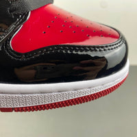 Low Top Sneakers, Black Red Colorway, Lace Up Design, Casual Gift for Sneaker Fans