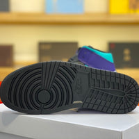Mid Top Sneakers, White Black Purple Colorway, Lace Up Design, Casual Gift for Sneaker Fans