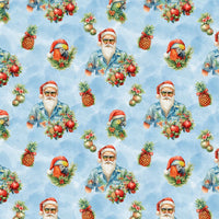 Beach Hawaiian Christmas Gift Wrap, Tropical Santa Wrapping Paper, Coastal Holiday Wrapping Paper, Humorous Summer Santa Gift Wrapping Paper