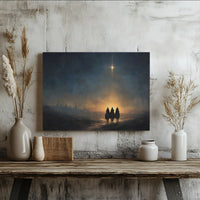 Biblical Star of Bethlehem Wall Art, Nativity Scene Three Wise Men Canvas, Christmas Nativity Canvas Print, Holy Family Canvas Wall Decor