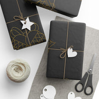Minimalist Christmas Gift Wrap, Gold Jingle Bells Wrapping Paper, Gold Bells Wrapping Paper, Xmas Gift Wrap Roll