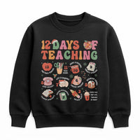 Humorous Christmas Teacher Sweater, 12 Days of Teaching Sweatshirt, Holiday Educator Crewneck, School Graphic Pullover, Teacher Xmas Present