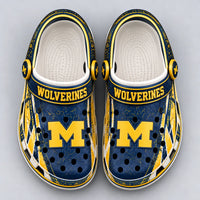 MICH Blockletter - Navy and Maize Statement Clogs