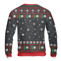 Humorous Ugly Christmas Sweater, Jesus Has Your Back Sweatshirt, Christian Holiday Crewneck, Religious Xmas Pullover, Faith Present for Him Her