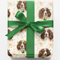 Christmas Dog Gift Wrap, Springer Spaniel Wrapping Paper, Holiday Spaniel Wrapping Paper, Winter Pet Gift Wrap, Dog Lover Christmas Paper