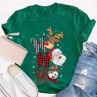 Merry Christmas Vibes Graphic Tee, Christmas Reindeer Snowman Santa Claus Shirt, Adorable Holiday Season T-Shirt, Festive Xmas Shirt