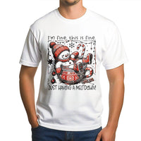 Melting Snowman Graphic Tee, I'm Fine This Is Fine Snowman T-Shirt, Humorous Winter Holiday Shirt, Sarcastic Christmas Tee, Present for Adults