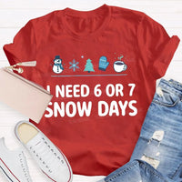 Humorous Winter Holiday Graphic Tee, Snow Days Snowflake Christmas Tree Shirt, Comfy Snow Lover T-Shirt, Winter Break Teacher Present