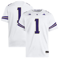 #1 White Washington Huskies Premier Jersey