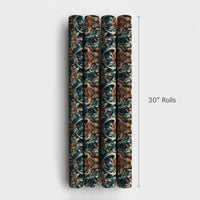 Farmhouse Holly Berry Gift Wrap, Highland Cow Christmas Wrapping Paper, Rustic Holiday Wrapping Paper, Xmas Animal Gift Wrapping Paper Roll
