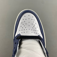 Retro High Top Sneakers, Blue White Black Colorway, Lace Up Design, Casual Gift for Sneaker Fans