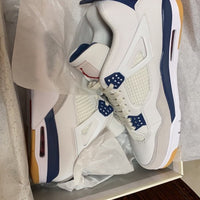 Mid Top Sneakers, Blue White Gray Navy Colorway, Lace Up Design, Casual Gift for Sneaker Fans