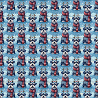 Festive Dog Antler Gift Wrap, Schnauzer Christmas Wrapping Paper, Adorable Puppy Holiday Present Wrap, Dog Lover Gift Wrap, Winter Paper Roll