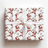 Sports Christmas Gift Wrap, Soccer Santa Claus Wrapping Paper, Football Player Holiday Paper, Soccer Coach Xmas Present Wrapping Paper Roll